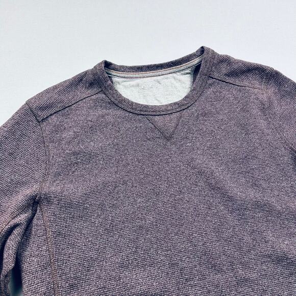 Eddie Bauer Thermal Long Sleeve Shirt Purple Plum Waffle Knit Warm Men's Large - Picture 3 of 7